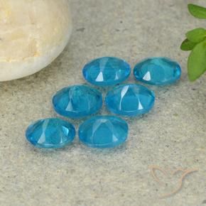 Gemas de Apatito Azul agua oscuro natural de 2.18 ct, Ovalada, VS