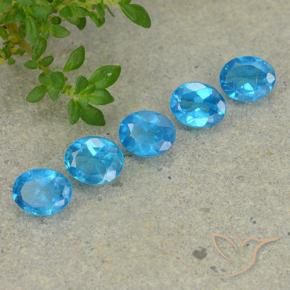 Gemas de Apatito Azur intenso natural de 1.66 ct, Ovalada, VS