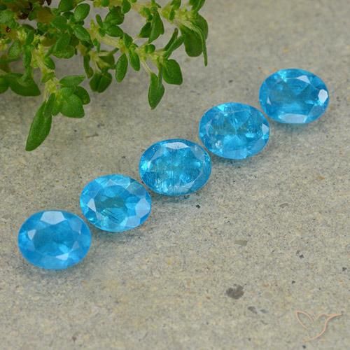 Gemas de Apatito Azul azur natural de 1.87 ct, Ovalada, VS