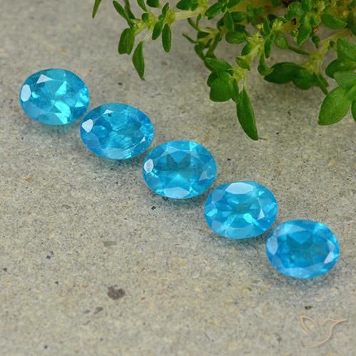 Gemas de apatita azul natural de 1,81 ct, corte óvalo, VS