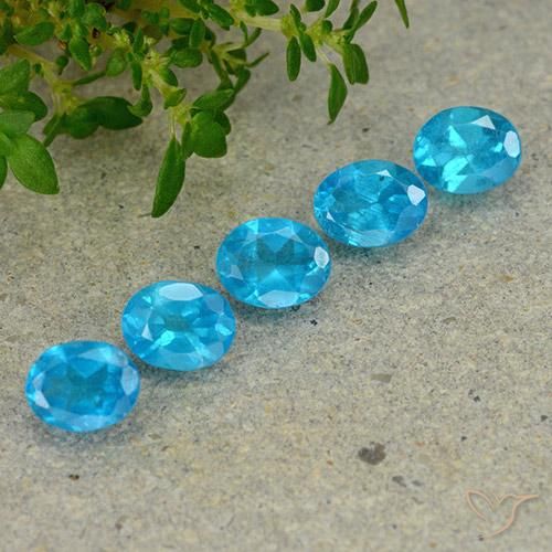 Gemas de apatita azul natural de 1,81 ct, corte óvalo, VS