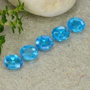 Gemas de Apatito Azul medio natural de 1.78 ct, Ovalada, VS
