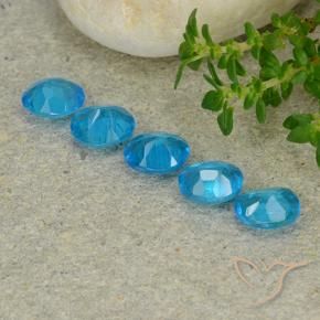 Gemas de Apatito Azul medio natural de 1.78 ct, Ovalada, VS