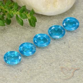 Gemas de Apatito Azul natural de 1.89 ct, Ovalada, VS