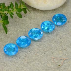 Gemas de Apatito Azul intenso natural de 2.01 ct, Ovalada, VS