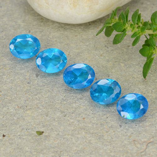 1.65ctw Natural Azul azur Apatito, Ovalada, VS