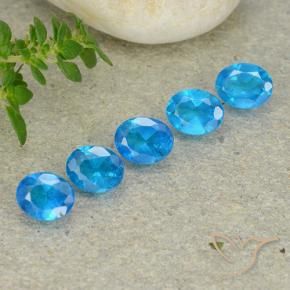 Gemas de Apatito Azul azur natural de 1.65 ct, Ovalada, VS