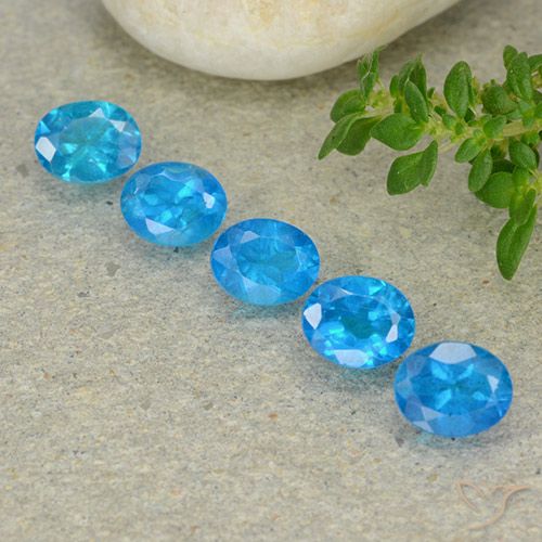 2.12ctw Natural Azul Apatito, Ovalada, VS