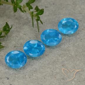 Gemas de Apatito Azul azur natural de 1.57 ct, Ovalada, VS