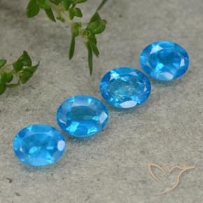 Gemas de Apatito Azul medio natural de 1.53 ct, Ovalada, VS