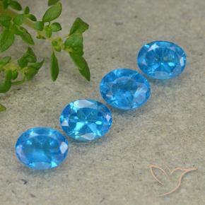 Gemas de Apatito Azul natural de 1.39 ct, Ovalada, VS