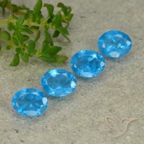 Gemas de Apatito Azul natural de 1.38 ct, Ovalada, VS