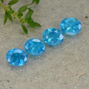 Gemas de Apatito Azul agua oscuro natural de 1.58 ct, Ovalada, VS