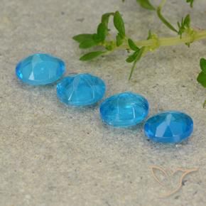 Gemas de Apatito Azul agua oscuro natural de 1.58 ct, Ovalada, VS