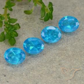 Gemas de Apatito Azul medio natural de 1.51 ct, Ovalada, VS