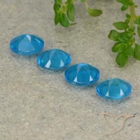 Gemas de Apatito Azul medio natural de 1.51 ct, Ovalada, VS