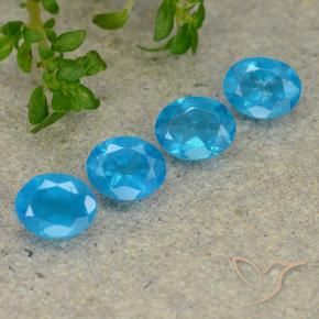 Gemas de Apatito Azul eléctrico natural de 1.38 ct, Ovalada, VS