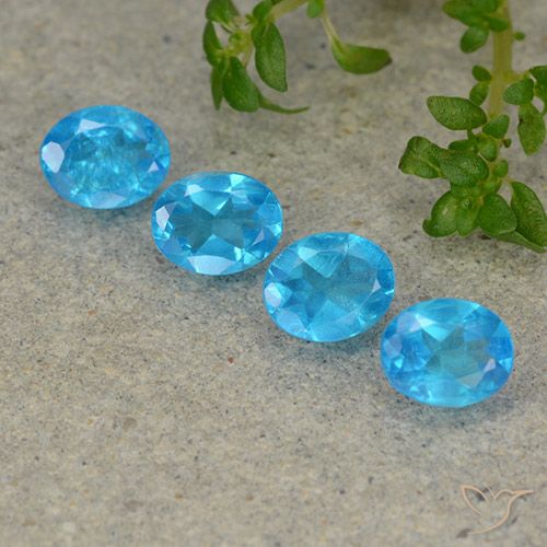 1.39ctw Natural Azul agua oscuro Apatito, Ovalada, VS