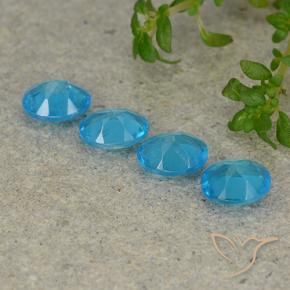Gemas de Apatito Azul agua oscuro natural de 1.39 ct, Ovalada, VS