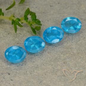 Gemas de Apatito Azul medio natural de 1.54 ct, Ovalada, VS