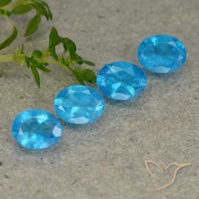 Gemas de Apatito Azul eléctrico natural de 1.40 ct, Ovalada, VS