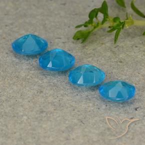 Gemas de Apatito Azul eléctrico natural de 1.40 ct, Ovalada, VS
