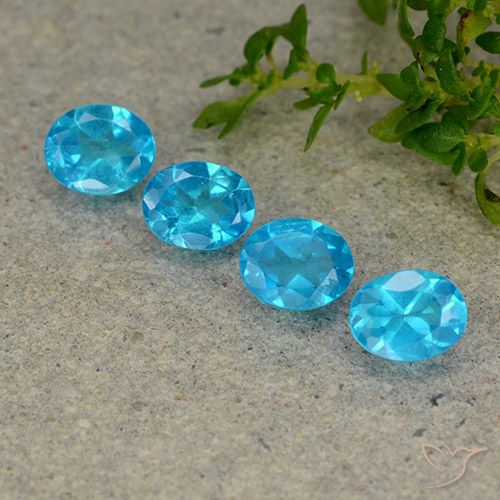 1.52ctw Natural Azul agua oscuro Apatito, Ovalada, VS