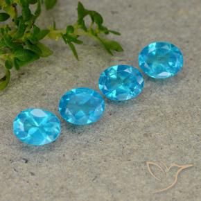 Gemas de Apatito Azul agua oscuro natural de 1.52 ct, Ovalada, VS