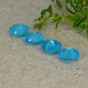 Gemas de Apatito Azul agua oscuro natural de 1.52 ct, Ovalada, VS