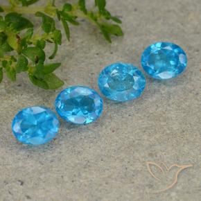 Gemas de Apatito Azul natural de 1.11 ct, Ovalada, VS
