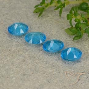 Gemas de Apatito Azul natural de 1.11 ct, Ovalada, VS
