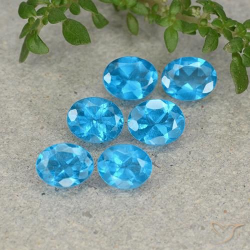 2.17ctw Natural Azul azur Apatito, Ovalada, VS