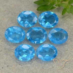 Gemas de Apatito Azul medio natural de 2.26 ct, Ovalada, VS