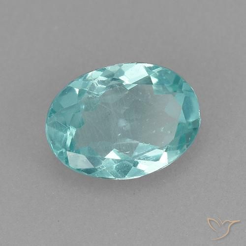 Apatito Verde azul natural de 0.77 ct, Ovalada, VS