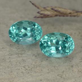 Gemas de Apatito Azul verdoso natural de 2.30 ct, Corte Óvalo, VVS-VS