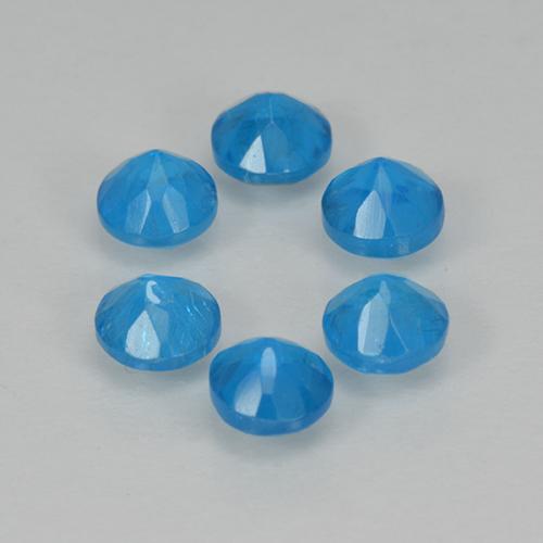 Gemas de apatita azul natural de 1,21 ct, corte redondo, VS