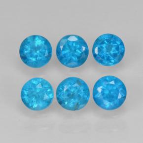 Gemas de apatita azul natural de 1,30 ct, corte redondo, VS