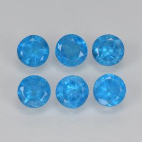 Gemas de Apatito Azul intenso natural de 1.22 ct, Corte Redondo, VS