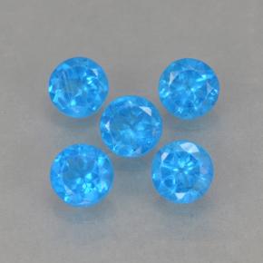 Gemas de Apatito Azul natural de 0.99 ct, Corte Redondo, VS