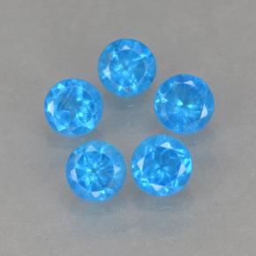 Gemas de Apatito Azul natural de 0.99 ct, Corte Redondo, VS