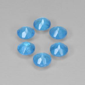 Gemas de apatita azul natural de 1,08 ct, corte redondo, VS