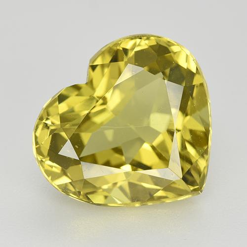 Apatita amarillo natural de 6,12 ct, forma de corazón, VVS-VS