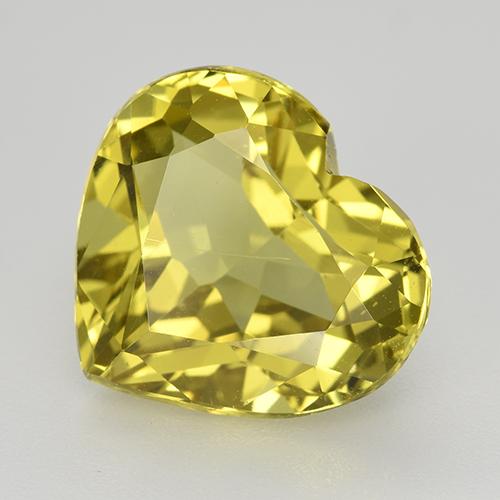 Apatita amarillo natural de 6,12 ct, forma de corazón, VVS-VS