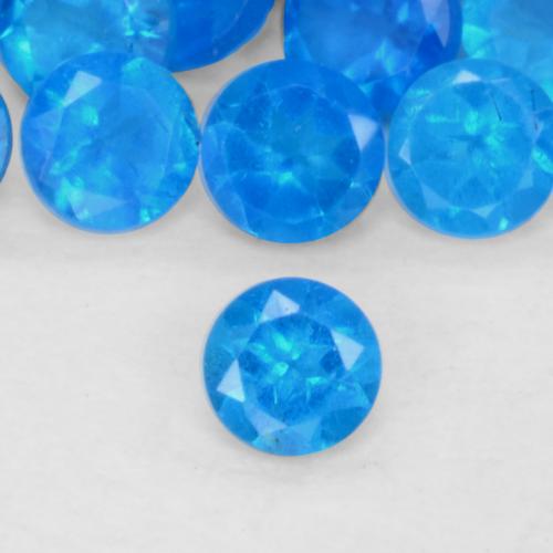 Gemas de apatita azul natural de 0,30 ct, corte redondo, VS-SI