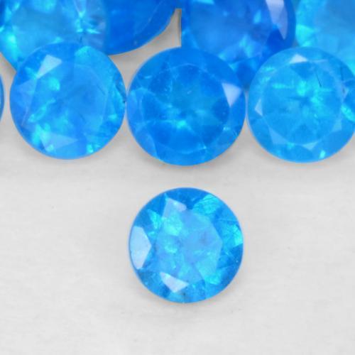 Gemas de apatita azul natural de 0,30 ct, corte redondo, VS-SI
