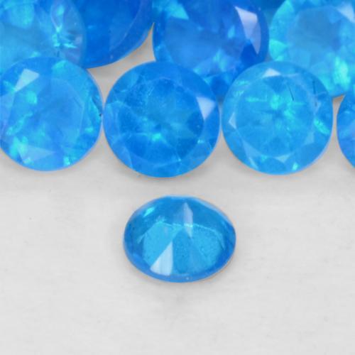 Gemas de apatita azul natural de 0,30 ct, corte redondo, VS-SI