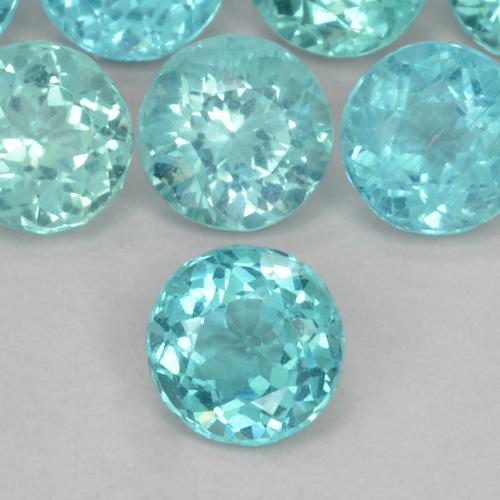 Apatita turquesa natural de 0,45 ct, corte redondo, VS-SI