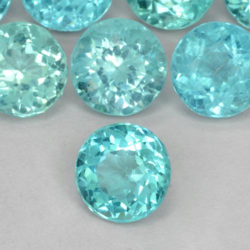 Apatita turquesa natural de 0,45 ct, corte redondo, VS-SI