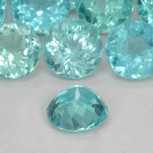 Apatita turquesa natural de 0,45 ct, corte redondo, VS-SI