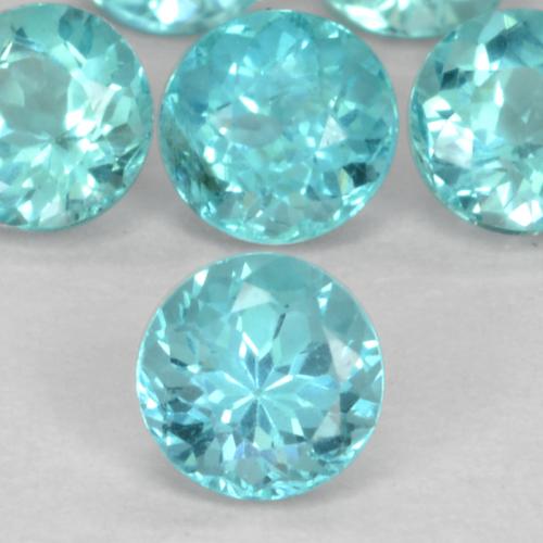 Gemas de apatita turquesa natural de 0,67 ct, corte redondo, VS-SI